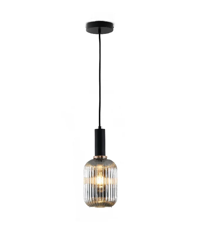 Industrial Style Ceiling Lights with Exposed Bulbs and Metal CagesIndustrial Style Ceiling Lights with Exposed Bulbs and Metal CagesBethel International GL323P5B Pendant Light - Black & Antique Gold