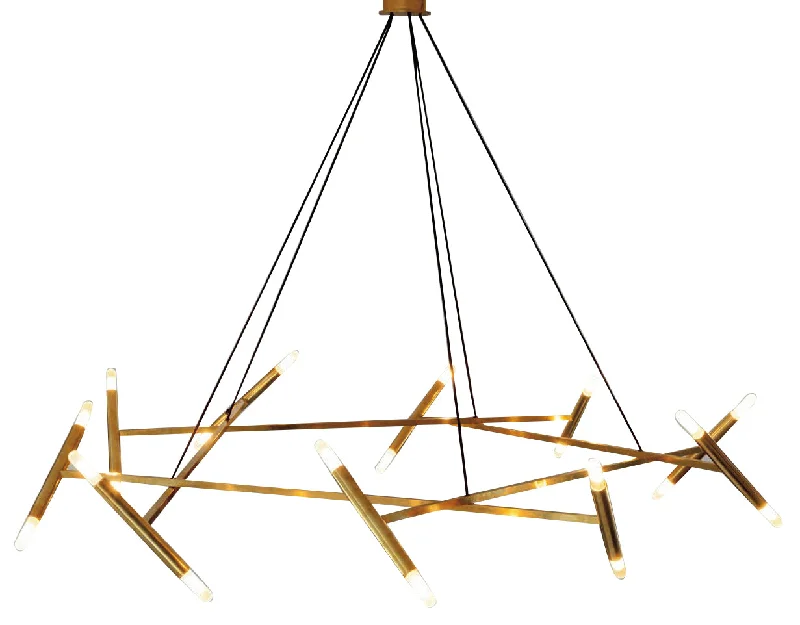 Tropical - Themed Ceiling Lights with Palm - Leaf Shapes and Rattan WrapsTropical - Themed Ceiling Lights with Palm - Leaf Shapes and Rattan WrapsBethel International TM01 Pendant Light - Gold