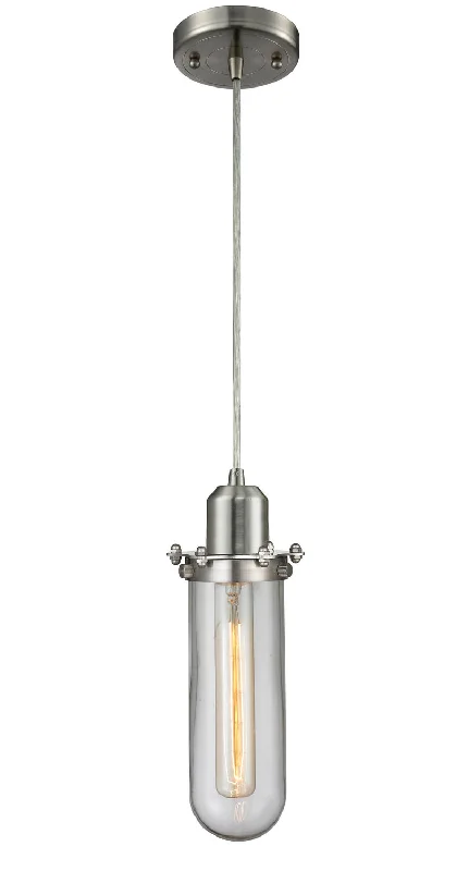 Industrial Style Ceiling Lights with Exposed Bulbs and Metal CagesIndustrial Style Ceiling Lights with Exposed Bulbs and Metal CagesOne Light Mini Pendant