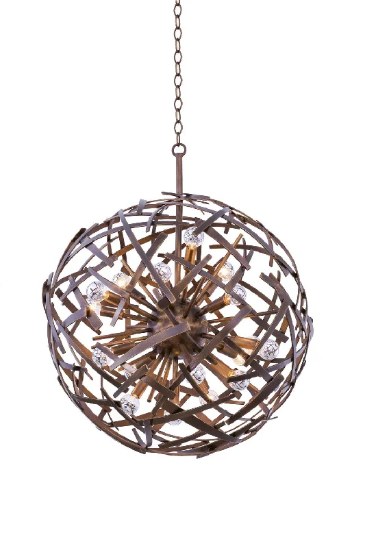 Tropical - Themed Ceiling Lights with Palm - Leaf Shapes and Rattan WrapsTropical - Themed Ceiling Lights with Palm - Leaf Shapes and Rattan WrapsAmbassador 18 Light Pendant