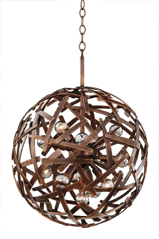 Indian - Themed Ceiling Lights with Intricate Filigree and Mirror WorkIndian - Themed Ceiling Lights with Intricate Filigree and Mirror WorkAmbassador 12 Light Pendant