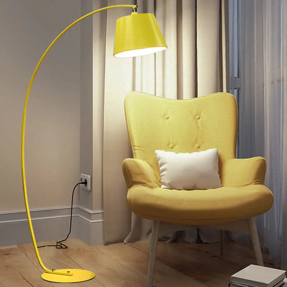 modern minimalist table lamps for contemporary living roomsmodern minimalist table lamps for contemporary living roomsTraditional Empire Shade Floor Lamp with Arc Arm for Living Room - Elegant Standing Light