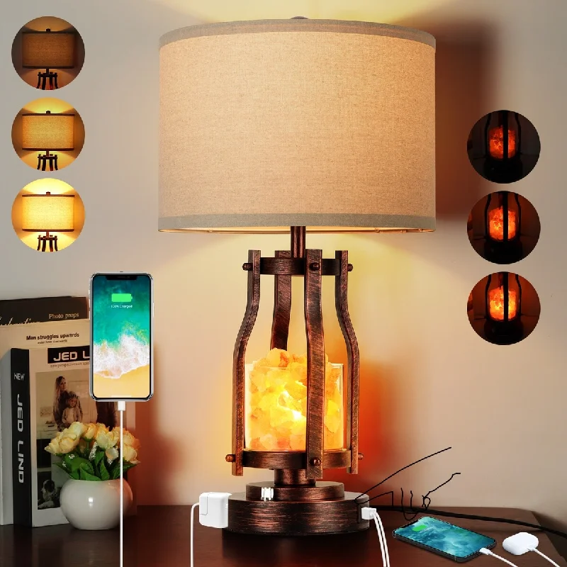 ceramic table lamps with hand painted designs for an artistic touchceramic table lamps with hand painted designs for an artistic touch24.4" USB Table Lamp with Salt Lamp, 2 Dimmable LED Bulbs Included - 24.6'' H X 13'' W X 13'' D ceramic table lamps with hand painted designs for an artistic touchceramic table lamps with hand painted designs for an artistic touch24.4" USB Table Lamp with Salt Lamp, 2 Dimmable LED Bulbs Included - 24.6'' H X 13'' W X 13'' D