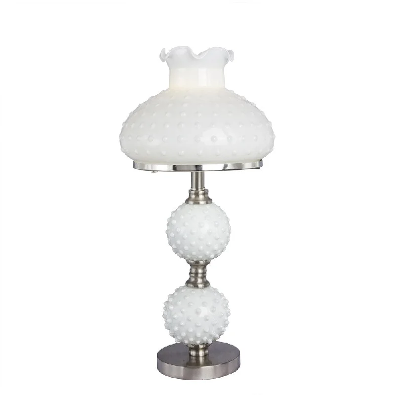 rustic farmhouse table lamps for cozy kitchensrustic farmhouse table lamps for cozy kitchensBrushed Steel Metal Accent Lamp 22.25-inch Accent Lamp with White Hobnail Balls and Shade rustic farmhouse table lamps for cozy kitchensrustic farmhouse table lamps for cozy kitchensBrushed Steel Metal Accent Lamp 22.25-inch Accent Lamp with White Hobnail Balls and Shade