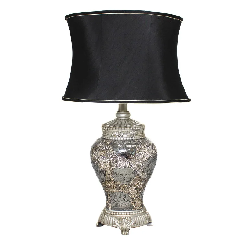 crystal table lamps with dazzling prisms for a glamorous effectcrystal table lamps with dazzling prisms for a glamorous effectCasa Cortes 'Architectural' Hand-crafted Silver Mosaic Table Lamp