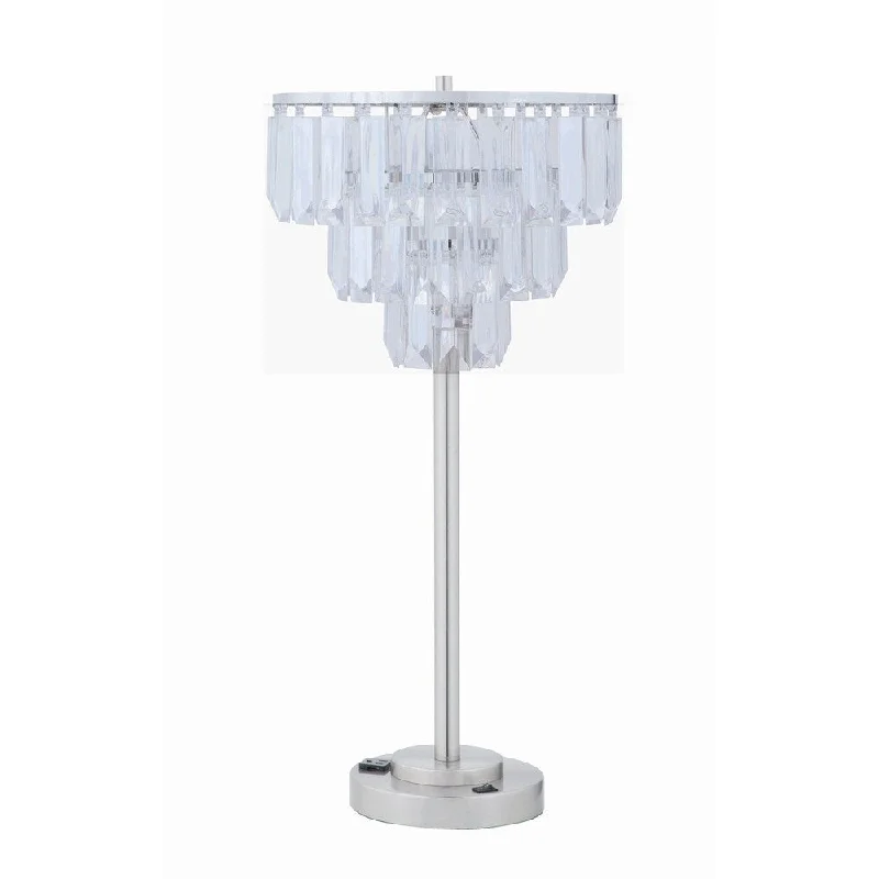metal table lamps with a matte black finish for a sleek appearancemetal table lamps with a matte black finish for a sleek appearanceChrome and Crystal Tiered Table Lamp - 13" x 13" x 27.50" metal table lamps with a matte black finish for a sleek appearancemetal table lamps with a matte black finish for a sleek appearanceChrome and Crystal Tiered Table Lamp - 13" x 13" x 27.50"