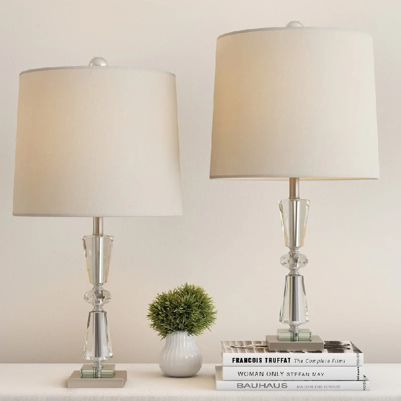 crystal table lamps with dazzling prisms for a glamorous effectcrystal table lamps with dazzling prisms for a glamorous effectCrystal Double Tiered Lamps with Shades-Set of 2 Faceted Brushed Silver Base Modern Lamps by Lavish Home - 11"x11"x23" crystal table lamps with dazzling prisms for a glamorous effectcrystal table lamps with dazzling prisms for a glamorous effectCrystal Double Tiered Lamps with Shades-Set of 2 Faceted Brushed Silver Base Modern Lamps by Lavish Home - 11"x11"x23"