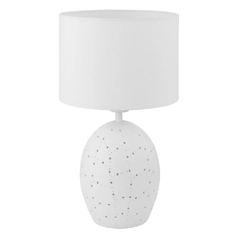 ceramic table lamps with hand painted designs for an artistic touchceramic table lamps with hand painted designs for an artistic touchEglo Montalbano 1-Light White Table Lamp with White Fabric