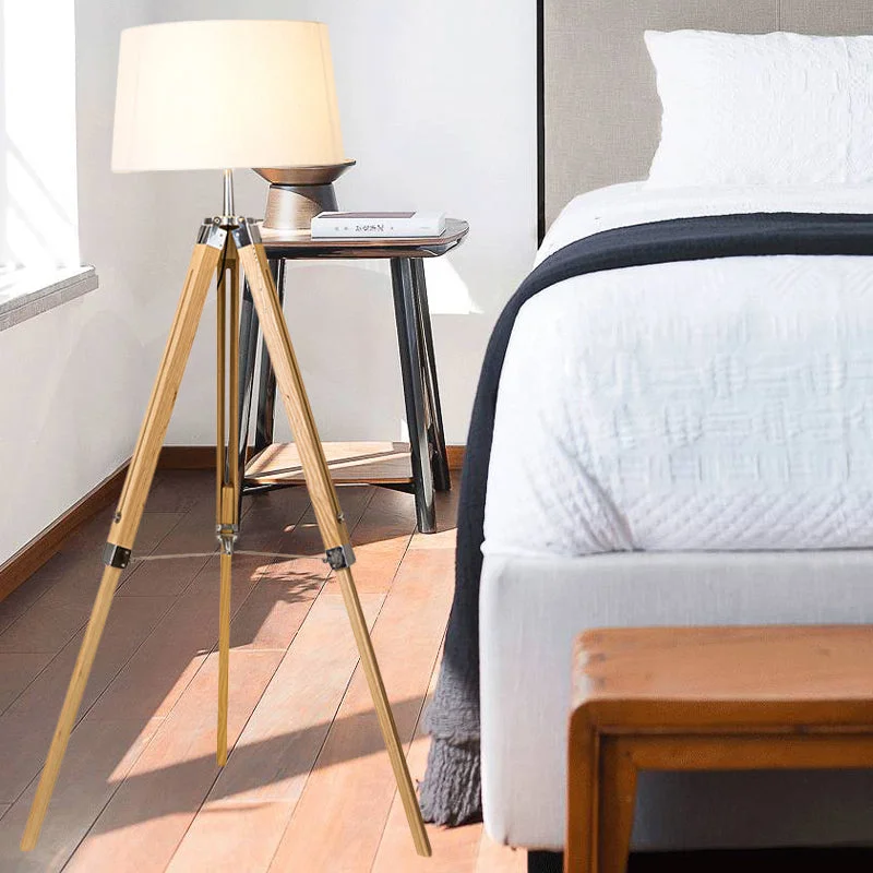 fabric table lamps with a linen shade for a relaxed and breathable lookfabric table lamps with a linen shade for a relaxed and breathable lookFloor Reading Lamp - Simplicity Single Head Wood Barrel with Tri-Leg Standing Light
