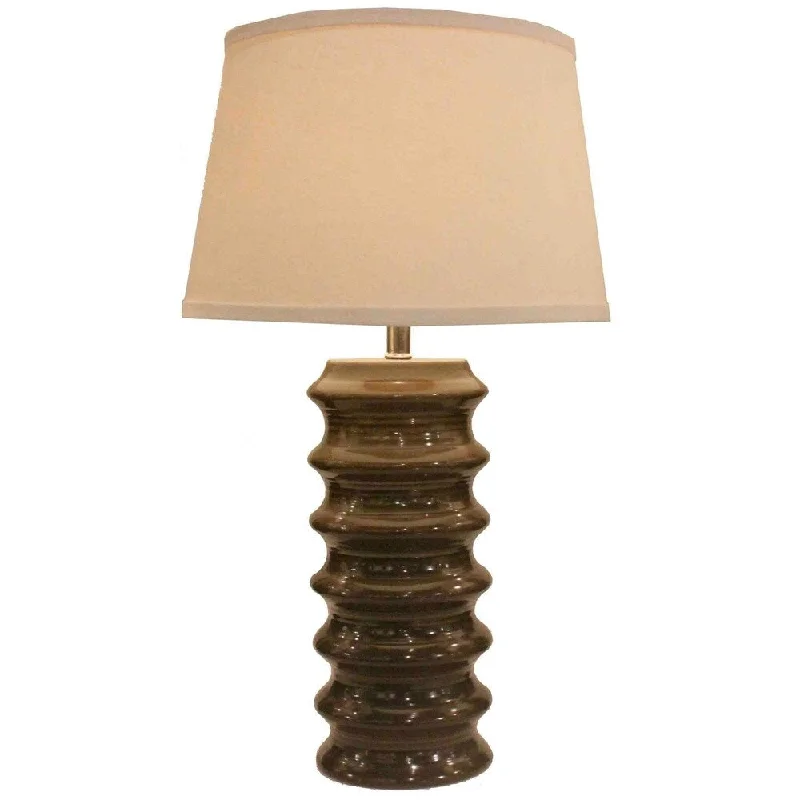 rustic farmhouse table lamps for cozy kitchensrustic farmhouse table lamps for cozy kitchensFangio Lighting's #8111 DT 33 in. Ribbed Ceramic Table Lamp in Dark Taupe