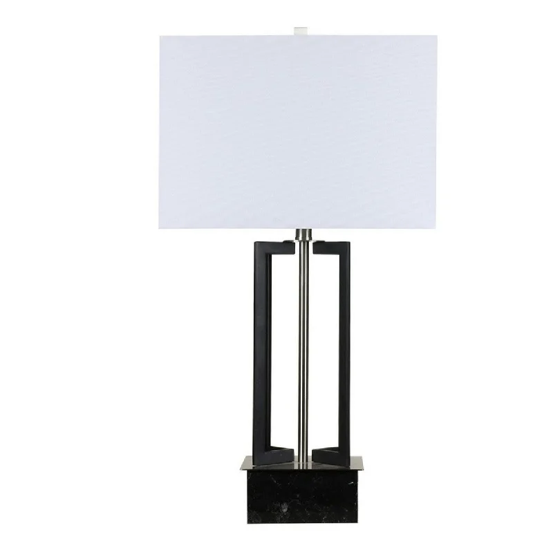 marble table lamps with a luxurious veined pattern for high end decormarble table lamps with a luxurious veined pattern for high end decorFangio Lighting's m.r.1698 28.75 in Black Matte/Brushed Steel Metal & Marble Table Lamp with Decorator Shade