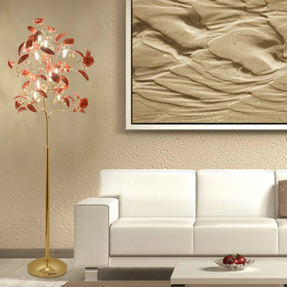 glass table lamps with a frosted surface for soft light diffusionglass table lamps with a frosted surface for soft light diffusionKorean Garden Rose Ceramic LED Floor Lamp with Crystal Accents - Perfect for Living Room Lighting