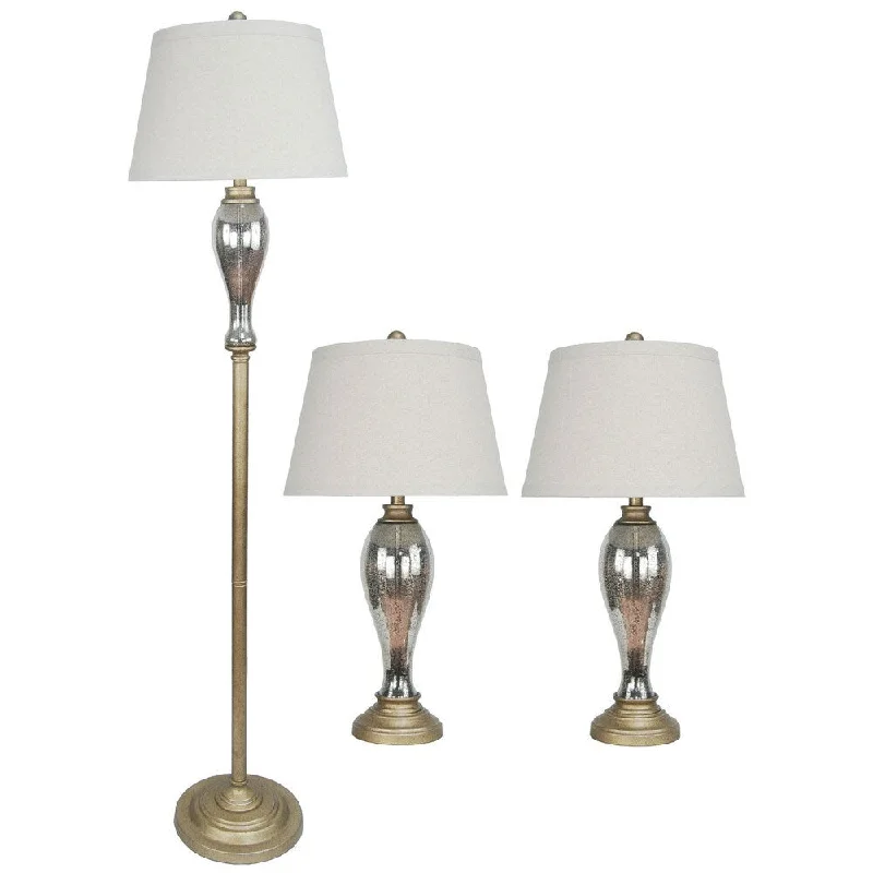 industrial style table lamps with exposed bulbs for loft apartmentsindustrial style table lamps with exposed bulbs for loft apartmentsMetal & Glass Lamp 3 Pc Set in Antique Gold