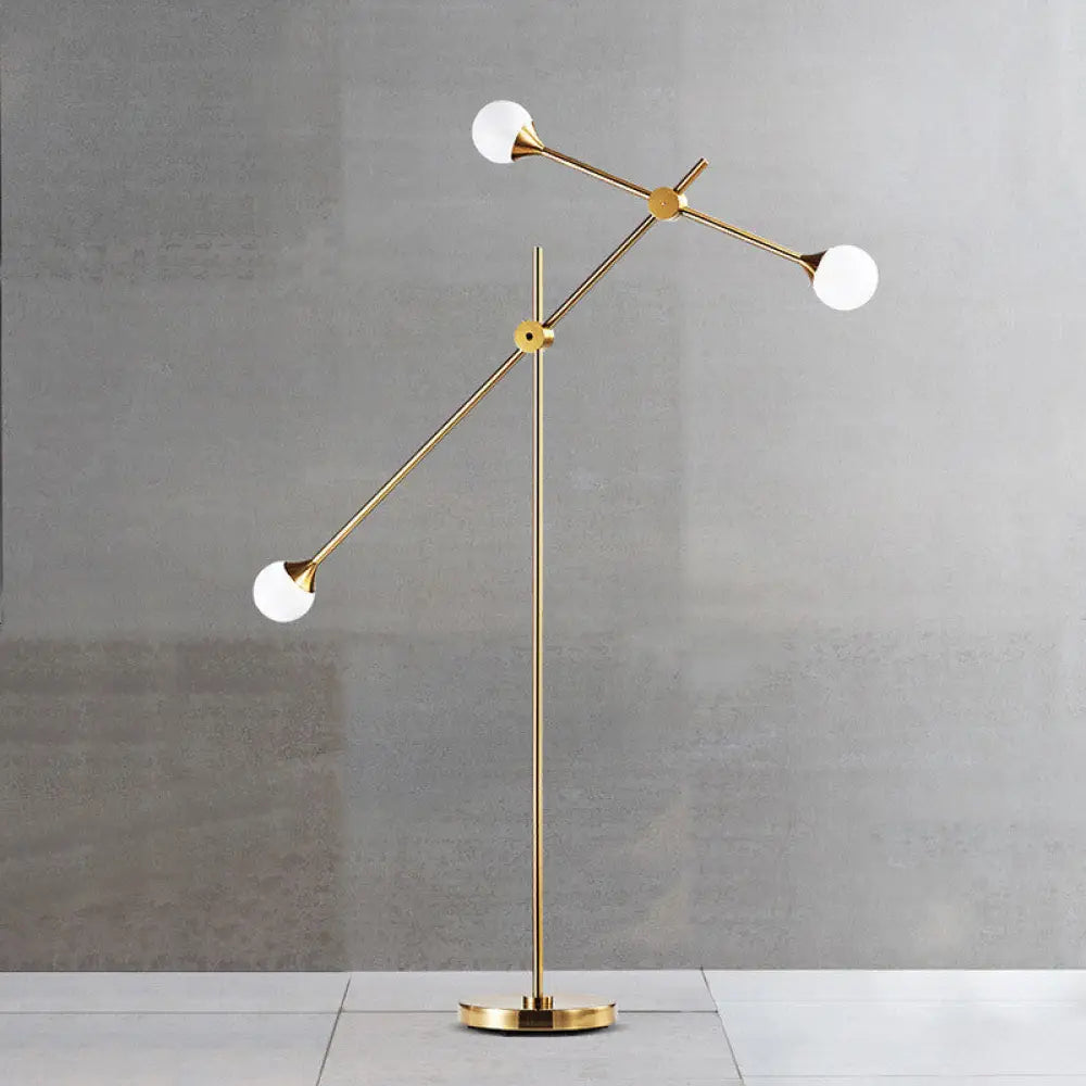 metal table lamps with a matte black finish for a sleek appearancemetal table lamps with a matte black finish for a sleek appearanceModern Metal Orb Floor Lamp with Swing Arm, Gold LED Lighting & White Glass Shade