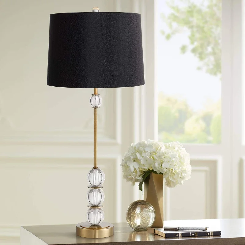 crystal table lamps with dazzling prisms for a glamorous effectcrystal table lamps with dazzling prisms for a glamorous effectModern Art Deco Style Buffet Table Lamp 32 1/2" Tall Brass Gold Metal Crystal Ball Accents Black Hardback Drum Shade Decor