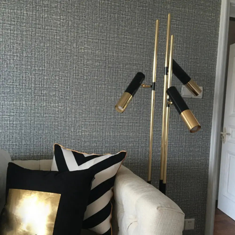 bohemian table lamps with colorful patterns for eclectic bedroomsbohemian table lamps with colorful patterns for eclectic bedroomsContemporary Nordic 3-Headed Floor Light in Gold and Black Tube Design with Metallic Shade