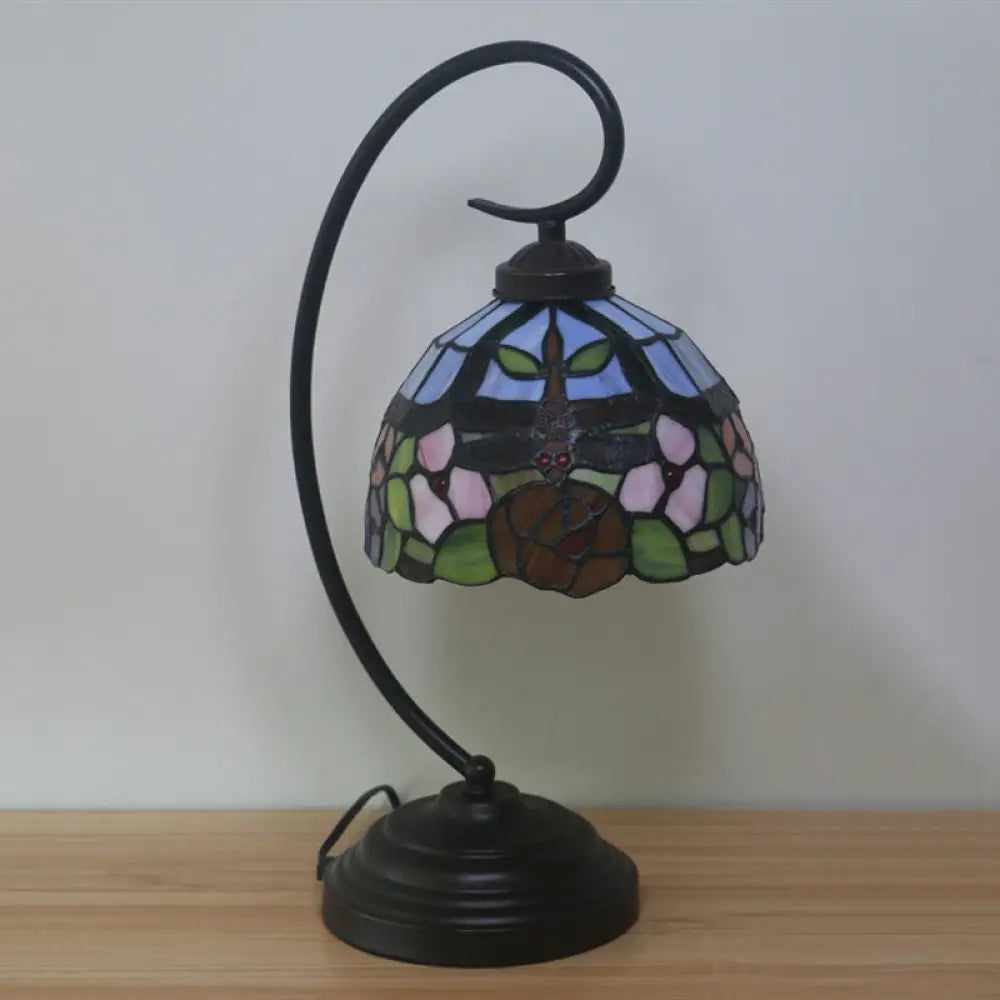 leather table lamps with a distressed texture for a rugged charmleather table lamps with a distressed texture for a rugged charmTiffany Style Dragonfly Patterned Desk Lamp with Stained Glass Dome Shade