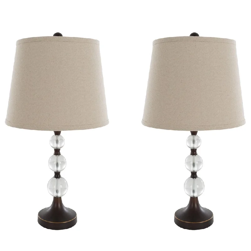 glass table lamps with a frosted surface for soft light diffusionglass table lamps with a frosted surface for soft light diffusionTable Lamps Set of 2, Crystal Balls with Bronze (2 LED Bulbs included) by Windsor Home