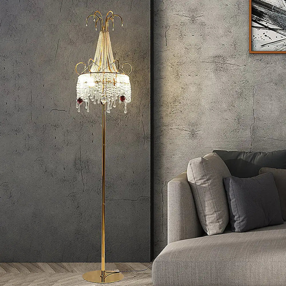 marble table lamps with a luxurious veined pattern for high end decormarble table lamps with a luxurious veined pattern for high end decorTassel Crystal Floor Lamp: Postmodern Gold Standing Light with Scroll Decor (2 Bulbs)