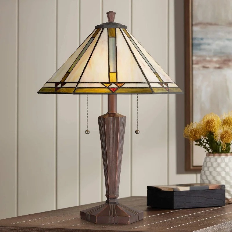industrial style table lamps with exposed bulbs for loft apartmentsindustrial style table lamps with exposed bulbs for loft apartmentsTiffany Landford Traditional Mission Tiffany Style Accent Table Lamp 22.5" High Bronze Brown Metal Antique Glass Art Shade Decor