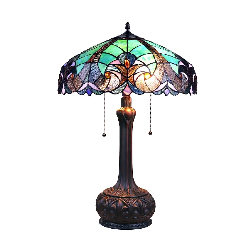 metal table lamps with a matte black finish for a sleek appearancemetal table lamps with a matte black finish for a sleek appearanceTiffany-Style Table Lamp, Antique Dark Bronze 2-Light Victorian Table Lamp 18" Shade Lamp