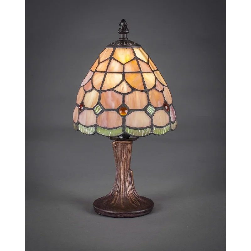 modern minimalist table lamps for contemporary living roomsmodern minimalist table lamps for contemporary living roomsToltec 1 Light Tiffany Accent Lamp Shown In Dark Granite Finish With 6.5" Rosetta Tiffany Glass