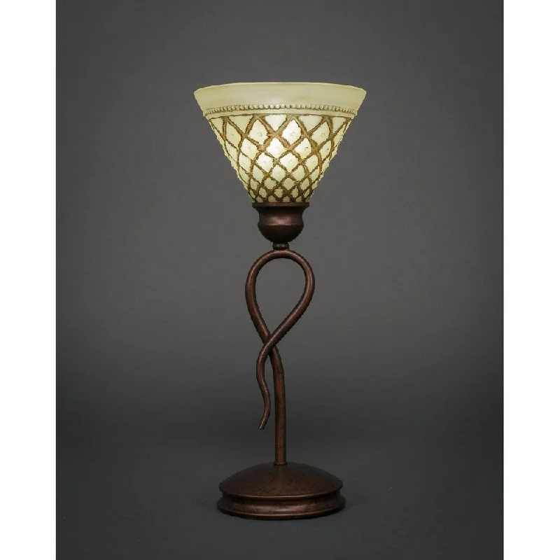 wooden table lamps with natural grain for a warm and organic feelwooden table lamps with natural grain for a warm and organic feelToltec Leaf 1 Light Accent Lamp Shown In Bronze Finish With 7" Chocolate Icing Glass Shade