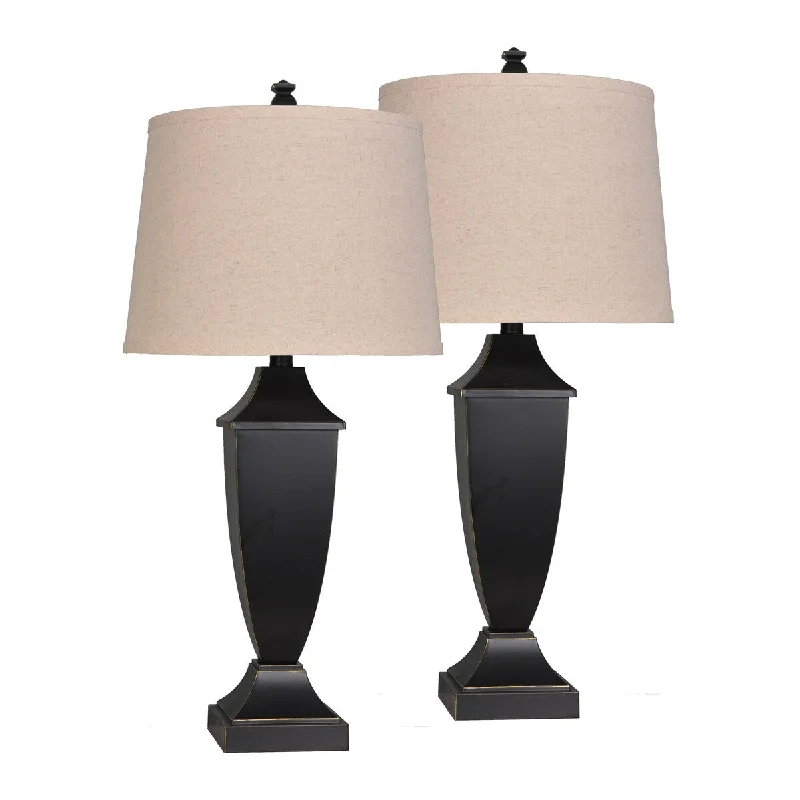 crystal table lamps with dazzling prisms for a glamorous effectcrystal table lamps with dazzling prisms for a glamorous effectTransitional Tapered Plastic Table Lamp - Set of 2