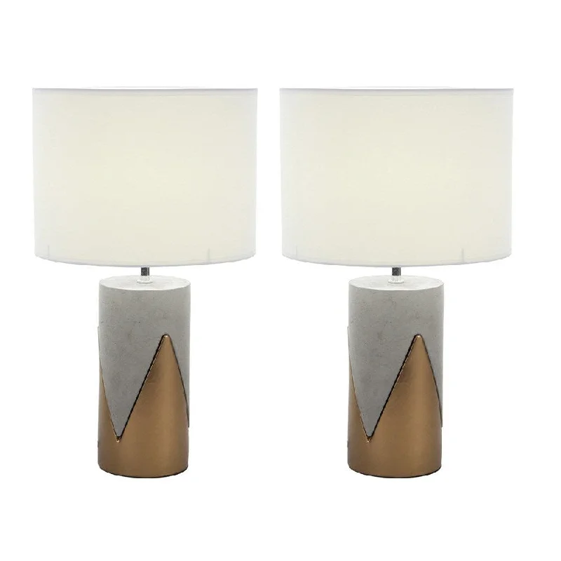 bohemian table lamps with colorful patterns for eclectic bedroomsbohemian table lamps with colorful patterns for eclectic bedroomsUrban Designs Elegant Concrete Gold Outline 24-inch Table Lamp (Set of 2)