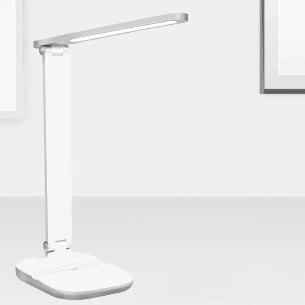 modern minimalist table lamps for contemporary living roomsmodern minimalist table lamps for contemporary living roomsAdjustable White Oblong Shade Desk Lamp with Phone Holder - Modern Plastic Desk Light